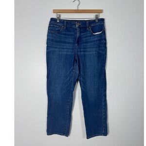 Classic Talbots Womens 8P Modern Ankle Jean Blue Denim Mid Rise Straight Stretch